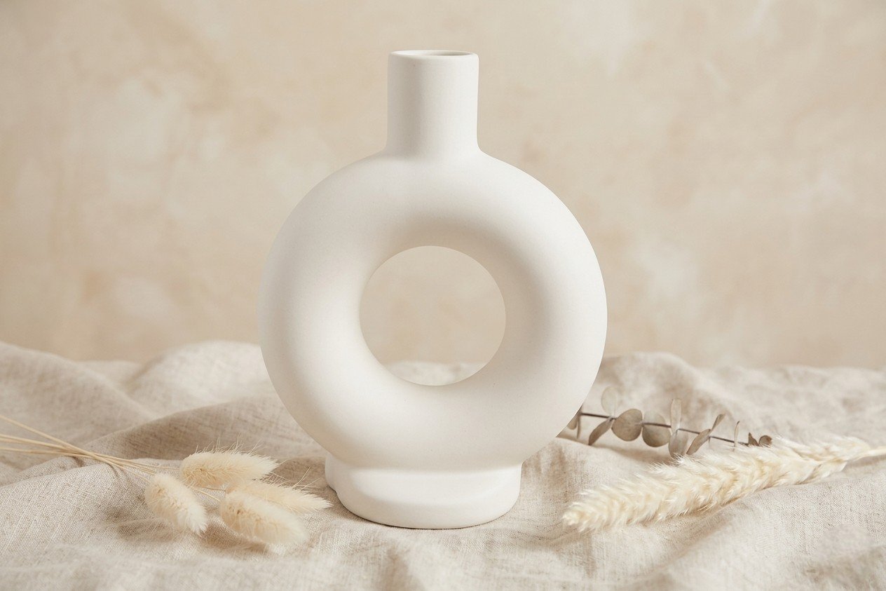 Vase Céramique Blanche            **Prix : 150 DH**