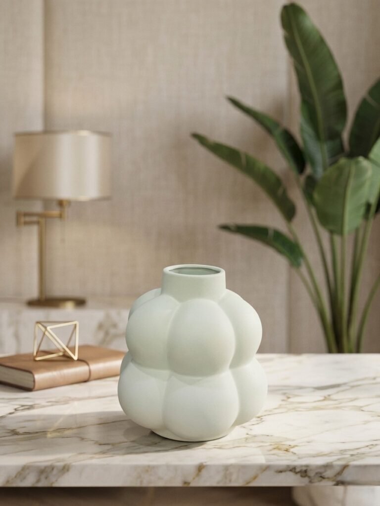 Vase Bulle Moderne en Céramique Matte